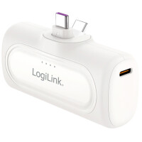 LogiLink Powerbank, 5.000 mAh, 2x USB-C, weiß
