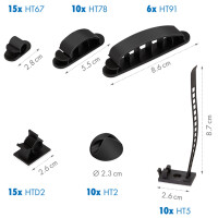 LogiLink Kabel-Organisations-Set, 128-teilig, in Box