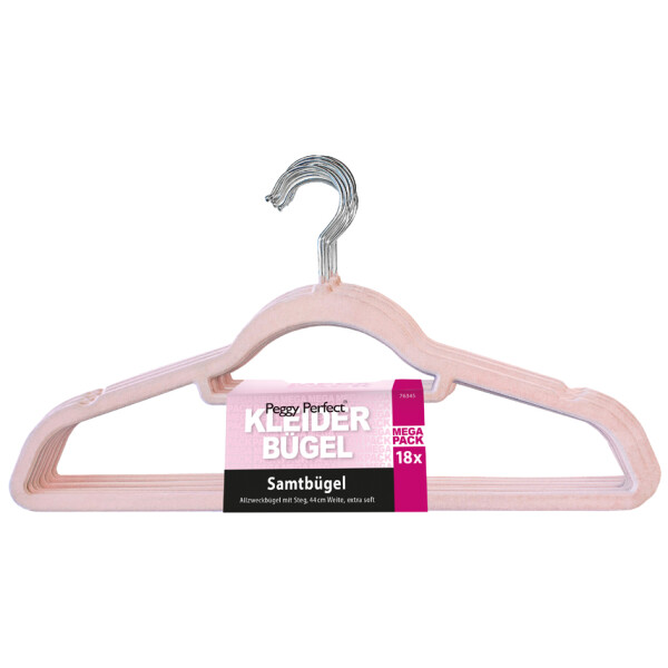 Peggy Perfect Kleiderb&uuml;gel "Samtb&uuml;gel" mit Steg, 18er Pack