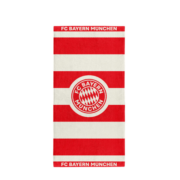 FC Bayern Strandtuch Stripes, 160 x 80 cm, rot weiß
