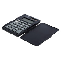 Q-Connect Taschenrechner mit Deckel, 8-stellig, schwarz