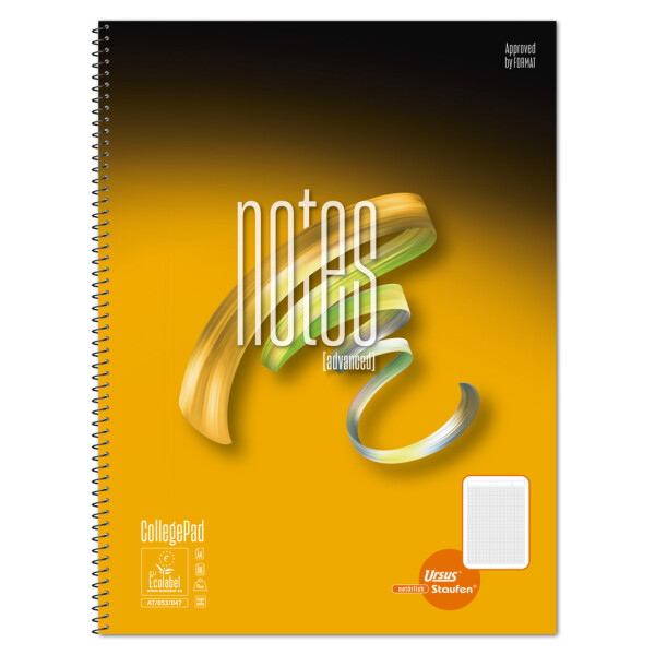 URSUS Style Collegeblock Advanced, A4, 70g m², 80 Blatt, Lineatur notes, weiß