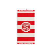 FC Bayern Duschtuch Stripes, 140 x 70 cm, rot weiß