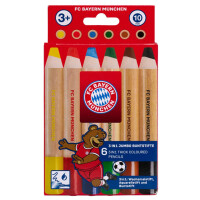 FC Bayern Jumbo Buntstifte 3in1, 6er-Set