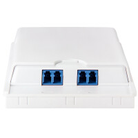 LogiLink LWL Kupplung-Set, 2x LC Duplex, ohne Flansch, blau