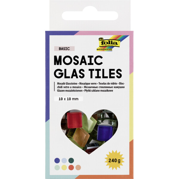 folia Mosaik-Glassteine PASTELL, 10 x 10 mm