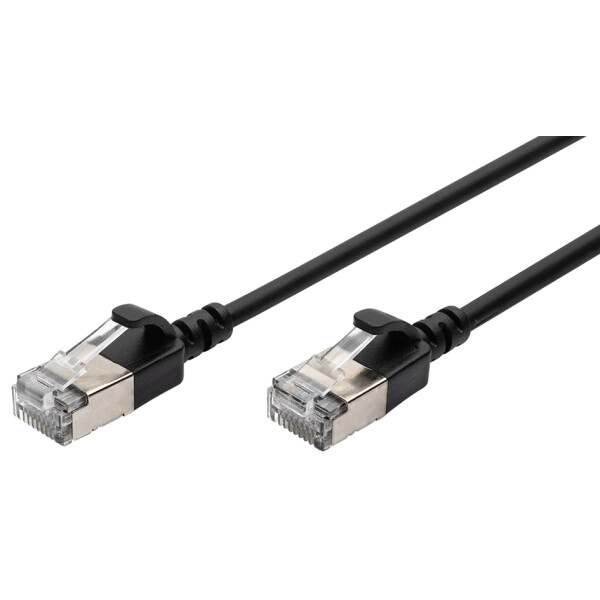 DIGITUS Slim Patchkabel, Kat. 6A, F FTP, schwarz, 2,0 m