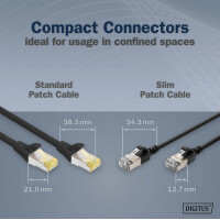 DIGITUS Slim Patchkabel, Kat. 6A, F FTP, rot, 0,3 m