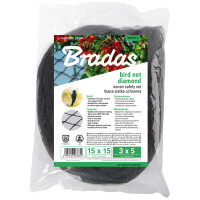 Bradas Sicherheitsnetz Vogelnetz, gewebt, 2 x 5 m, schwarz