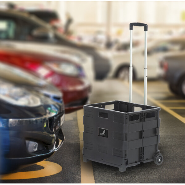 kangaro Klapp-Transportkarre mit Klappbox, Tragkraft: 35 kg