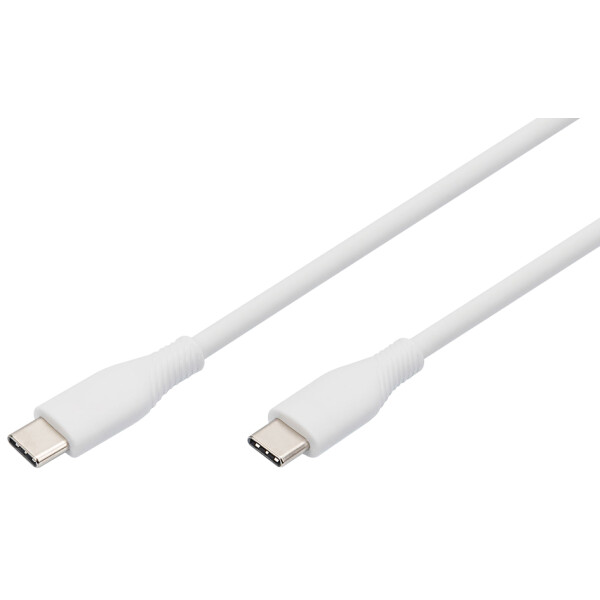DIGITUS USB 2.0 Silikon-Anschlusskabel, USB-C, 1,0 m, wei&szlig;