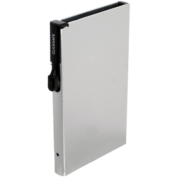 CLICKSAFE Kartenetui SLIM mit Clickbutton, silber