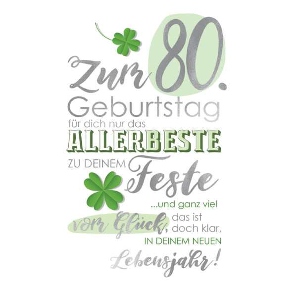 CACTUS Geburtstagskarte "Kleeblatt" - 70. Geburtstag
