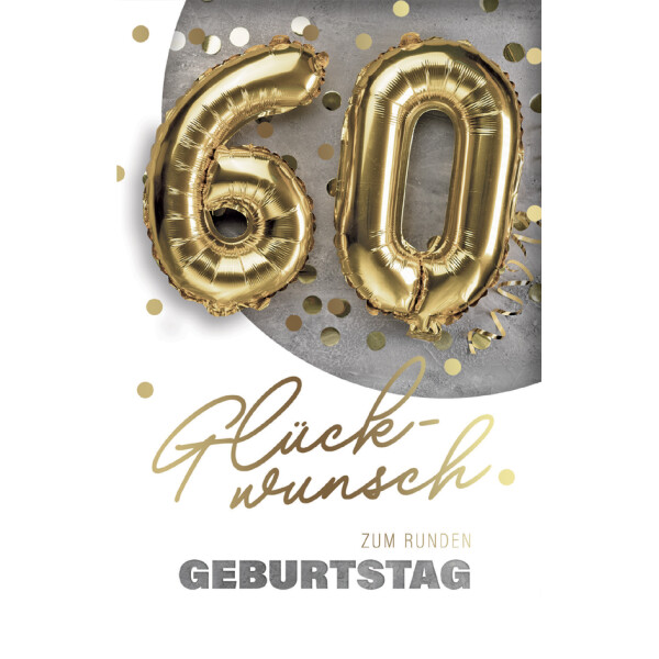 SUSY CARD Geburtstagskarte "Folienballons" - 40. Geburtstag