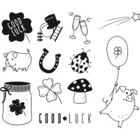 HEYDA Motivstempel-Set "Glück", in...