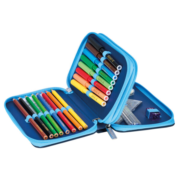 herlitz Schüleretui Doppel "Cosmic Explorer", 23-teilig