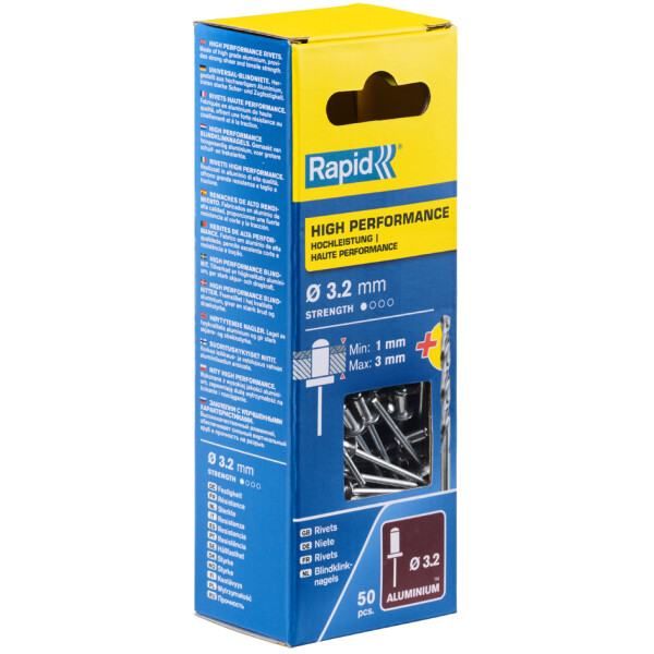 Rapid Blindniete Universal, 3,2 x 8 mm, aus Aluminium
