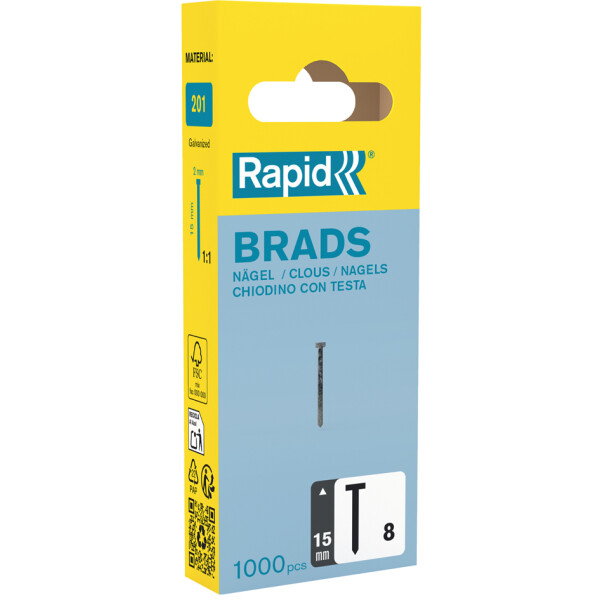 Rapid Nägel Typ 8, 15 mm, galvanisiert, Kleinpackung