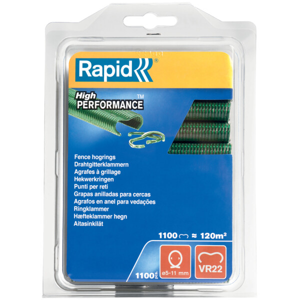 Rapid Zaun-Ringklammern VR22, Kunststoffüberzug, schwarz