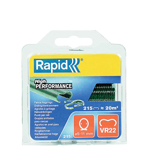 Rapid Zaun-Ringklammern VR22, Kunststoffüberzug, schwarz