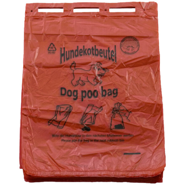 dm-folien Hundekotbeutel, 250 x 310 mm, geblockt, rot