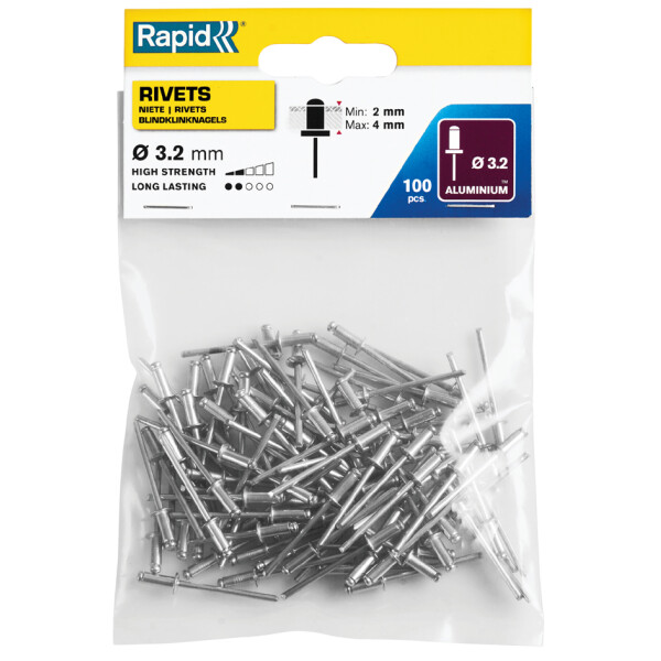 Rapid Blindniete Standard, 4,0 x 12 mm, aus Aluminium