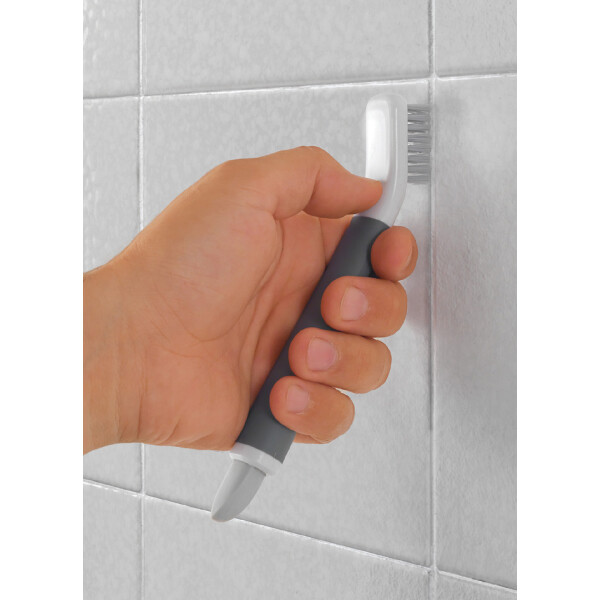 metaltex 2-in-1 Fugenb&uuml;rste und Schaber, wei&szlig; grau