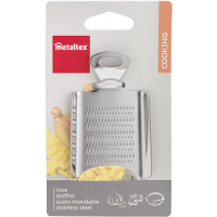 metaltex Ingwer- Knoblauchreibe, Edelstahl, silber