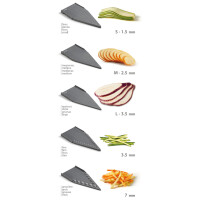 metaltex Universalreibe Slice-V, 5 Einsätze, grau