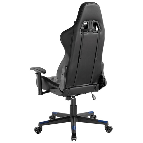 LogiLink Gaming-Stuhl, Kopf- &amp; Lendenwirbelst&uuml;tze, schwarz