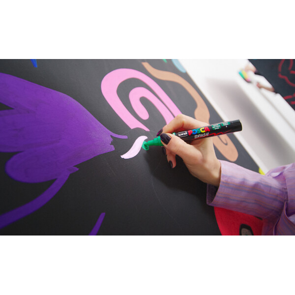 POSCA Pigmentmarker PC-5BR BRUSH, 16er Etui, farbig sortiert