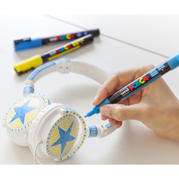 POSCA Pigmentmarker PC-3ML Glitter, 4er Etui,farbig sortiert