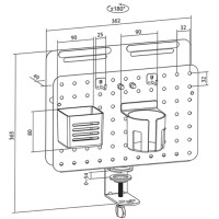 LogiLink Lochplatten-Organizer, für Klemmmontage,...