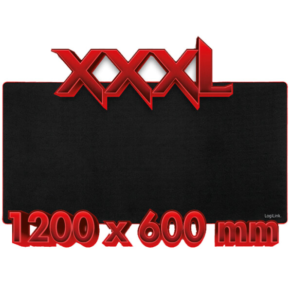 LogiLink XXXL Gaming Mauspad, schwarz