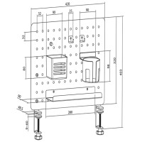 LogiLink Lochplatten-Büroschienenorganizer, weiß