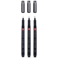 ROYAL TALENS Pigment Fineliner Medium, schwarz, 3er Set