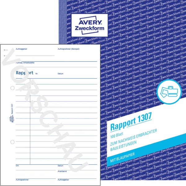 AVERY Zweckform Formularbuch "Rapport", A6, 100 Blatt