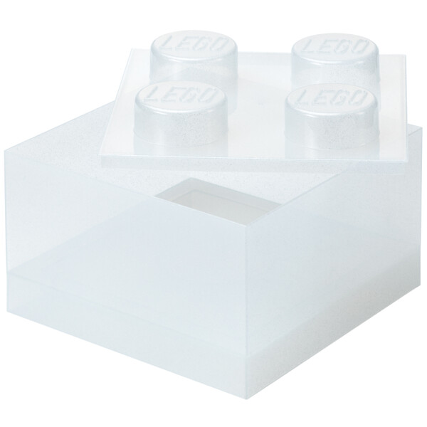 LEGO Aufbewahrungsstein STORAGE BRICK 4 GLITTER, transluzent