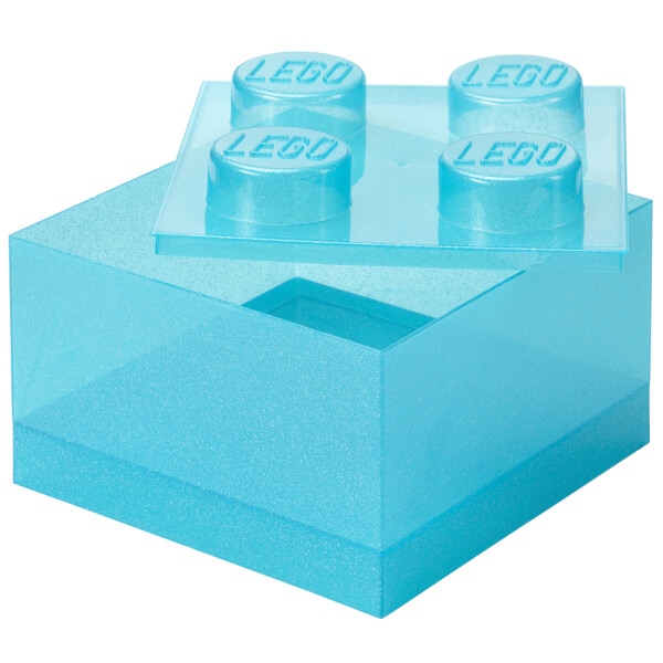 LEGO Aufbewahrungsstein STORAGE BRICK 4 GLITTER, transluzent