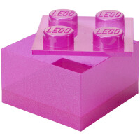 LEGO Aufbewahrungsstein STORAGE BRICK 4 GLITTER, transluzent