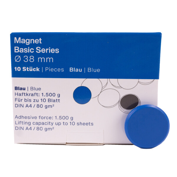magnetoplan Rundmagnet "Basic", 38 mm, blau