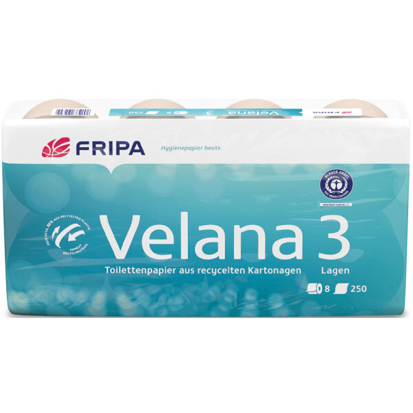 Fripa Toilettenpapier Velana, 3-lagig, braun