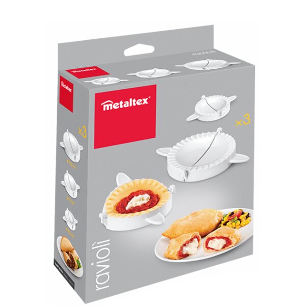 metaltex Ravioli- und Maultaschenformer, 3er Set, wei&szlig;