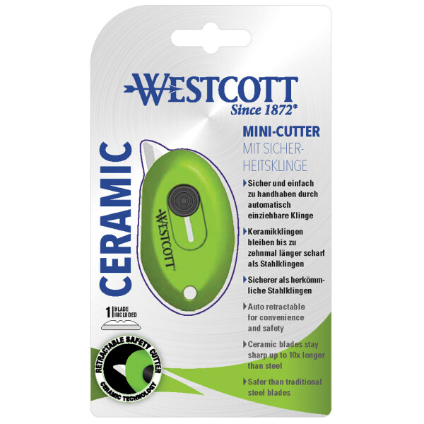 WESTCOTT Mini-Cutter Keramik, Klinge: 31 mm, gr&uuml;n