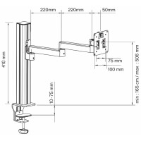 UNiLUX Monitorarm AXIO, Klemmbefestigung, schwarz