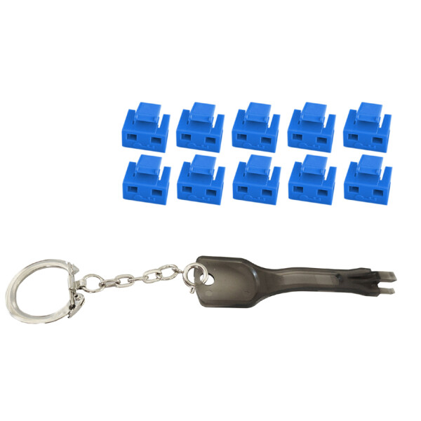 shiverpeaks RJ45-Port Blocker mit Schlüssel, blau