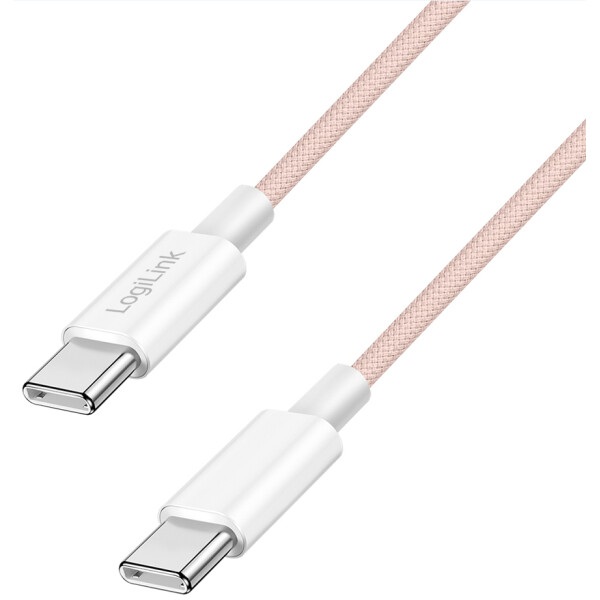 LogiLink USB 2.0 Kabel, USB-C - USB-C Stecker, 1,5 m, rosa