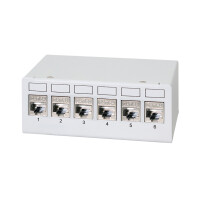 LogiLink Desktop Patch Panel Kat.6A, 6 Port, lichtgrau