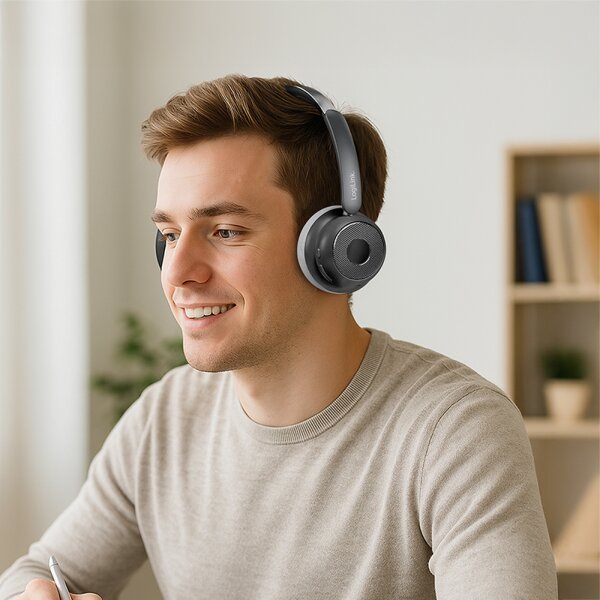 LogiLink BT 6.0 Headset AuraSolo, bluetoothf&auml;hig, beige