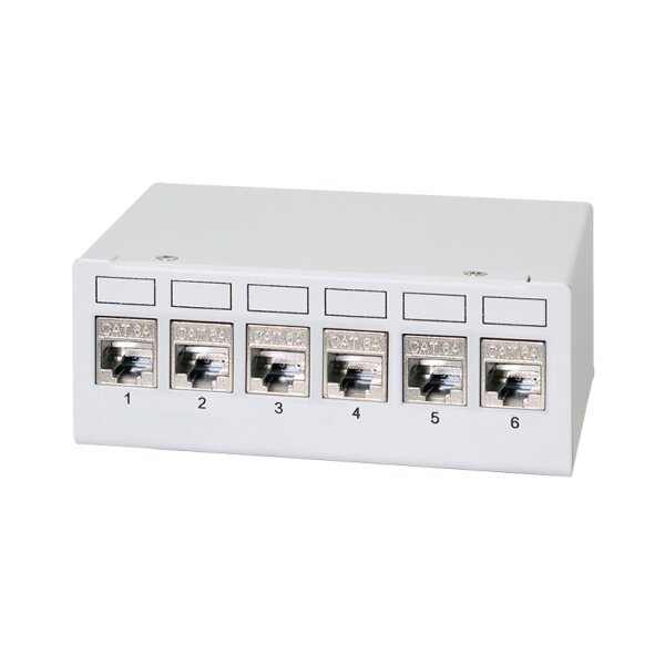 LogiLink Desktop Patch Panel Kat.6A, 8 Port, lichtgrau